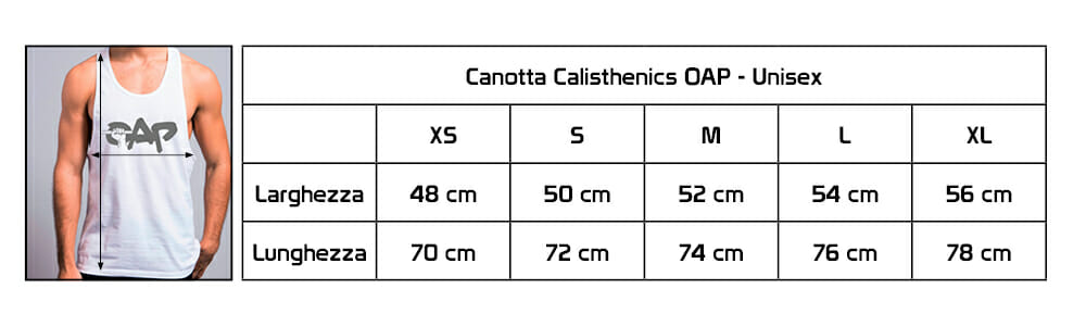 tabella-taglie-canotta-calisthenics-oap-unisex